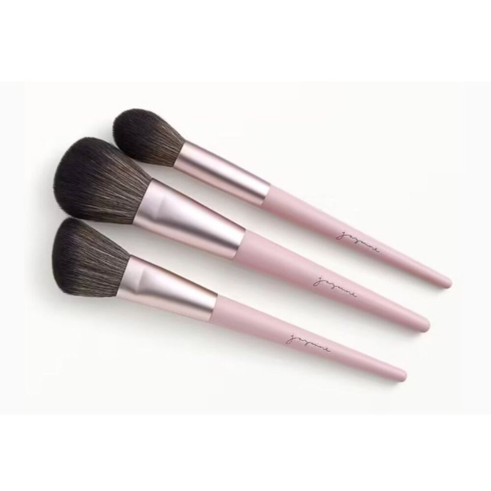 Jazmine Beauty Complexion Brush Set Trio 3-Piece‎ Makeup Brushes Pink NEW